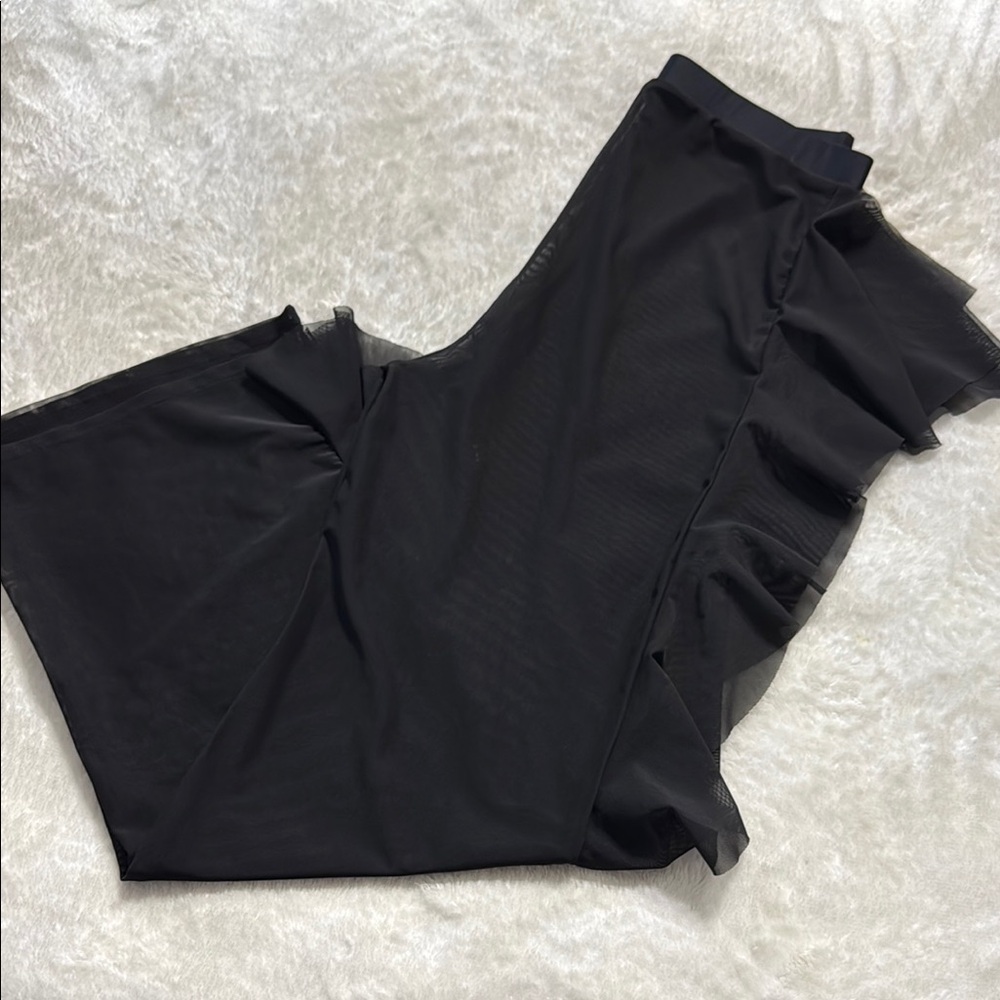 Black Ruffled Beach Cover Up Pants 🖤